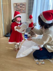 クリスマスリトミックを受ける子ども達